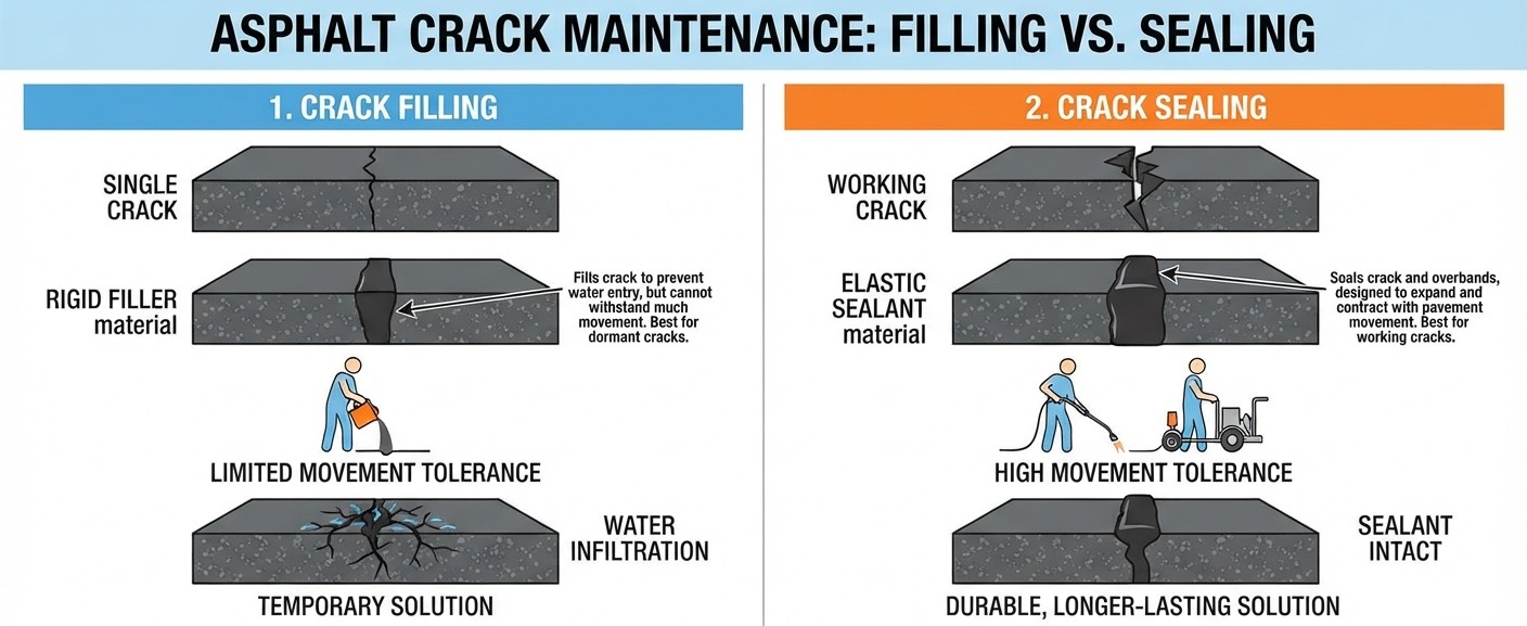 Asphalt Crack Filling & Sealing in Los Angeles